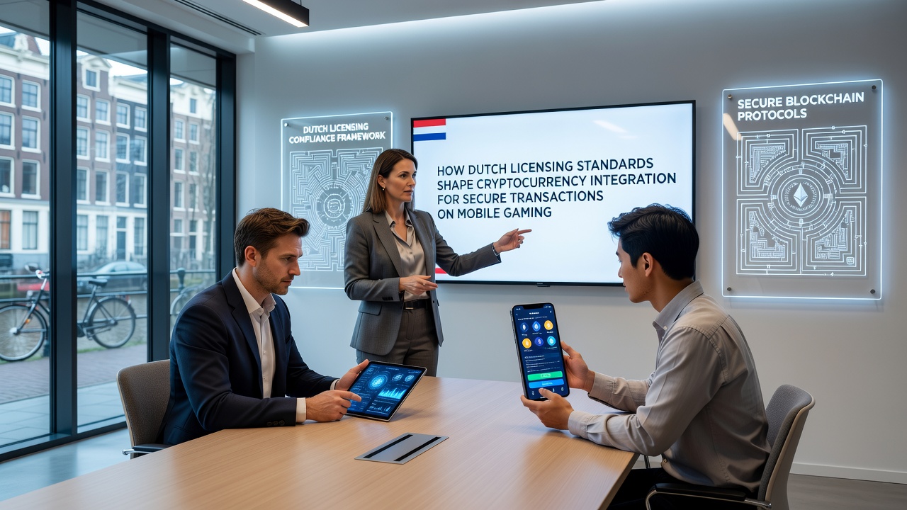 Weergave van beveiligde mobiele transacties met cryptocurrency onder Nederlandse licentie